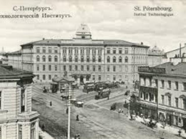 He started to go to the St. Petersburg Technological Institute