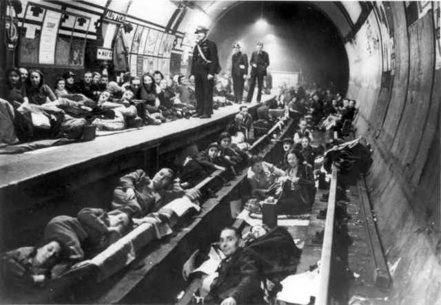 Underground stations used as shelters in London
