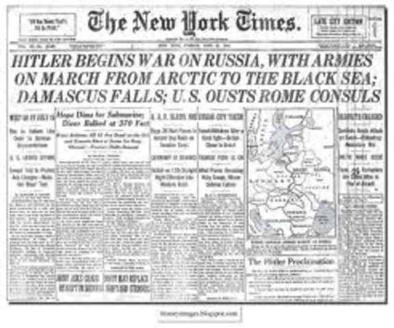 Hitler attacks Russia