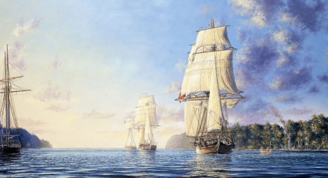 The Americans Enter Upper Canada via The Detroit River