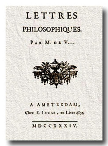 Voltaire publishes Philosophical Letters