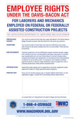 Davis-Bacon Act provides for prevailing wages on publicly funded construction projects