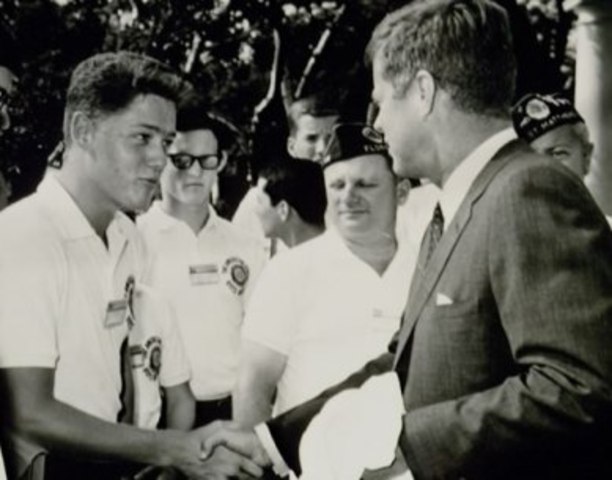 Clinton meets president JFK
