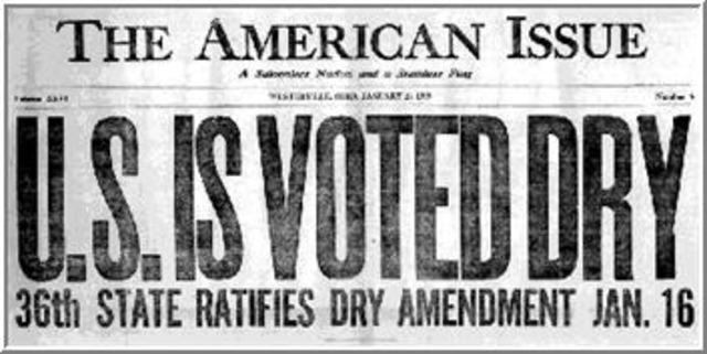 18th Amendment is passed