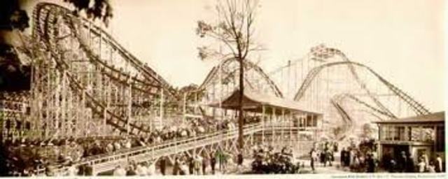Edwin Prescott invents roller coaster. *Electricity*