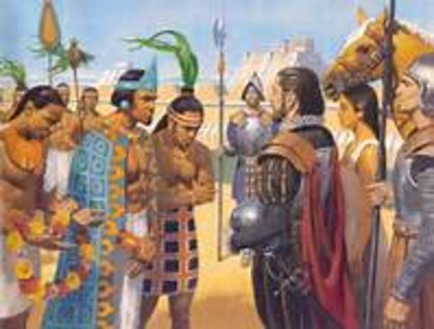 Cortes entra a Tenochtitlan, Mexico