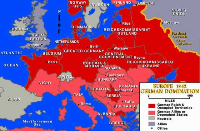 Map of Nazi Occupation in 1942