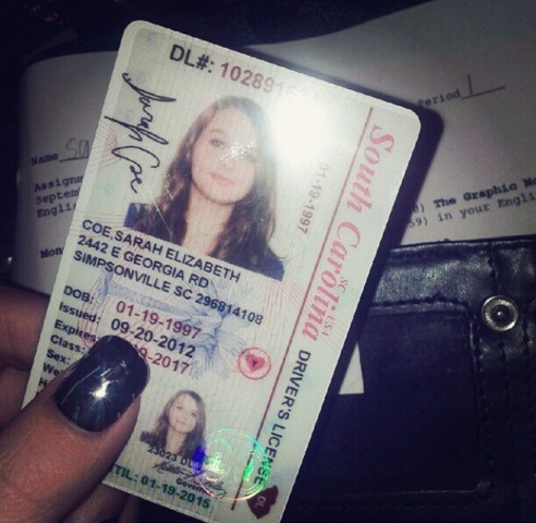 Yo recibi mi licencia de conducir