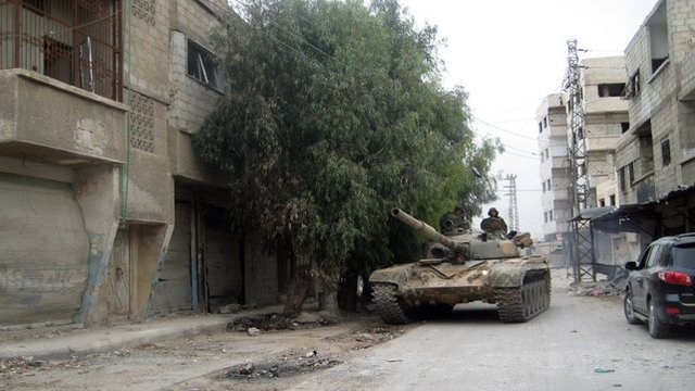 Syrian Army Capturing a Suburb South of Damascus
