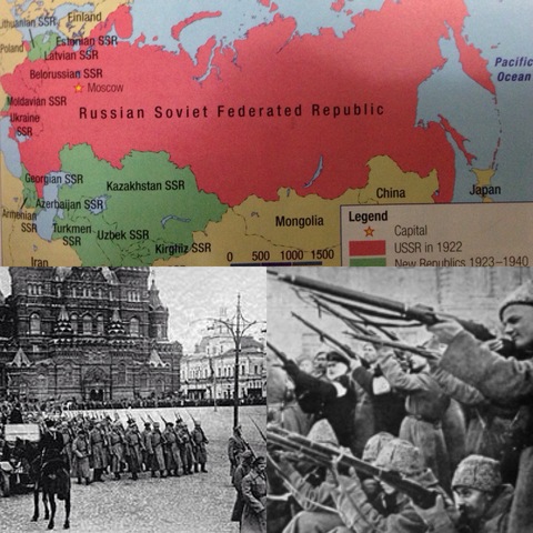 Revolution and civil war begin in Russia