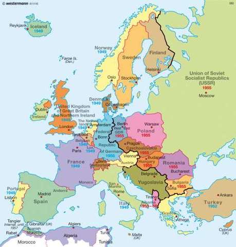 Map of Europe After WWII