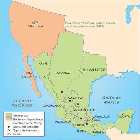 División de las 12 intendencias.