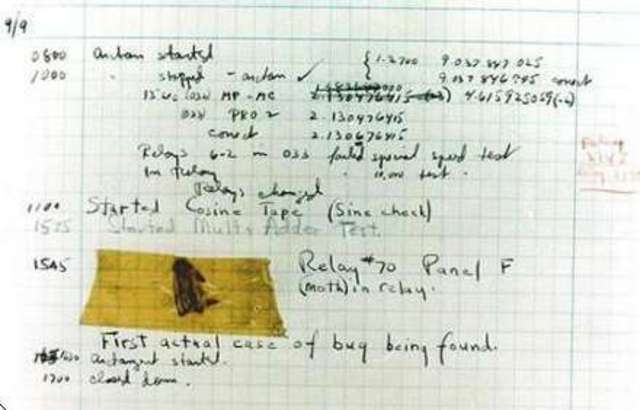 Primer "bug" informático.