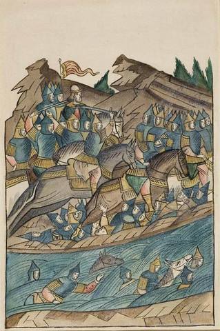 Первая победа русских войск над татарами на р. Воже