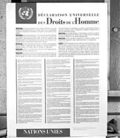 Declaration of Human rights is signed by the U.N.