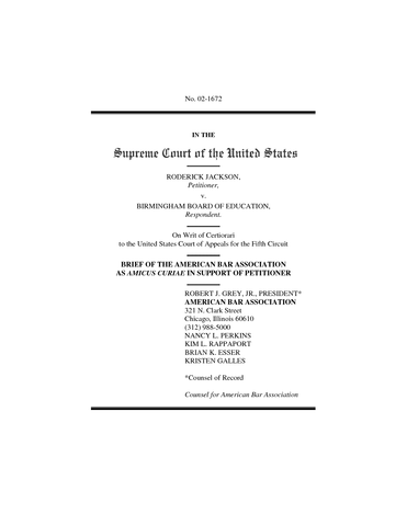 Jackson v. Birmingham Board of Education
