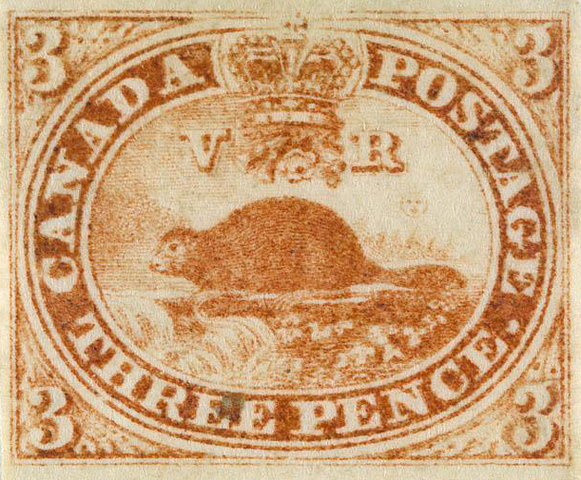 The first Canadian postage stamps are printed
