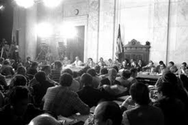 Televised Hearings on Watergate Scandal Begin