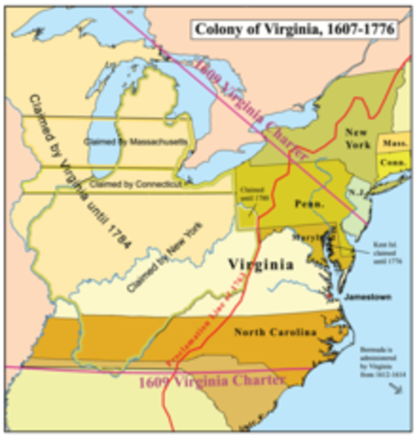 Virginians settle the 8th colony; the North Carolinia colony