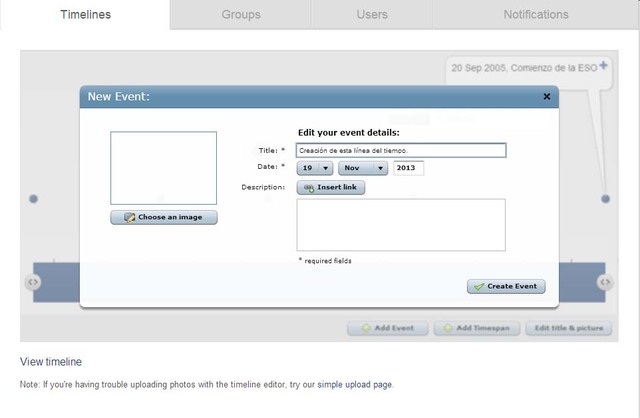 Creación de esta línea del tiempo.