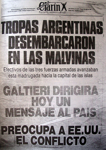 ESTALLIDO DE LA GUERRA DE LAS MALVINAS (Politico)