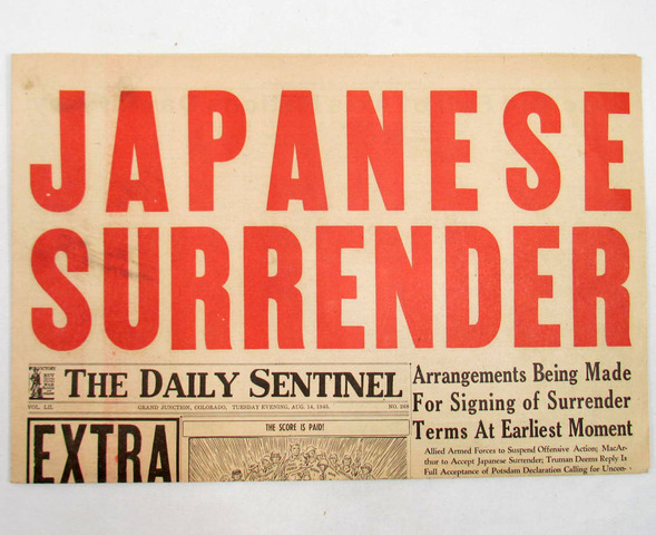 Japan surrenders, War Ends