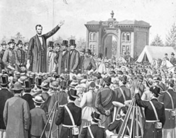 Abraham Lincolin gives a speach