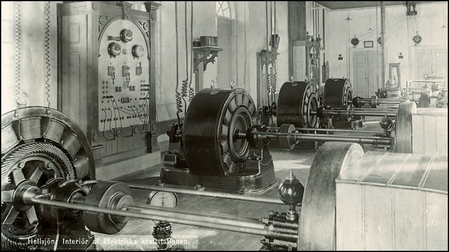 Elkraften och användning att vattenkraft fick sitt genombrott och började produceras första gången i Sverige