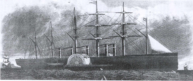 Primer barco de vapor comercial.