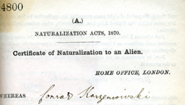 First Alien Naturalization Act Enacted by the Newly Created US Government