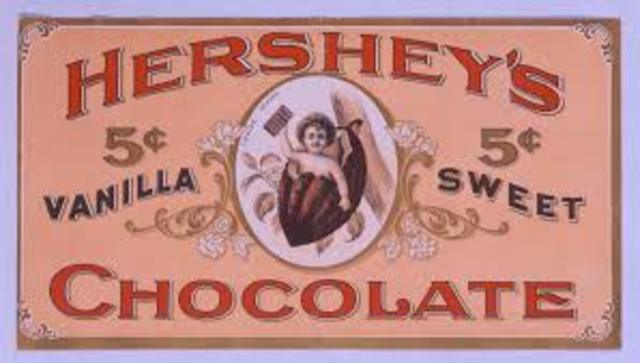 milton founds the hershey chocolate company and begins producing baking chocolate,cocoa,and sweet chocolate coatinge for caramels