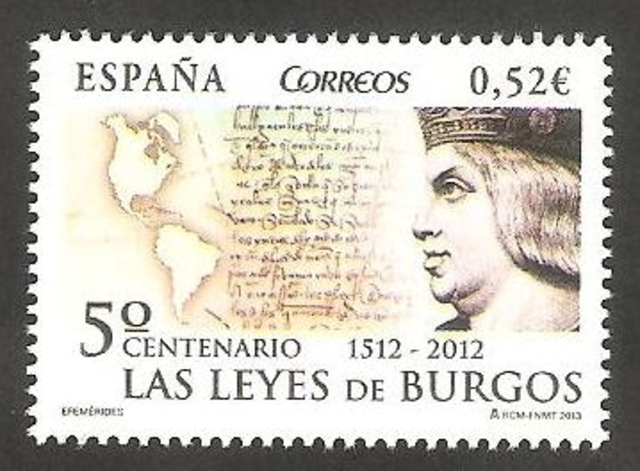 1512- leyes de burgos, junta reconoció libertad de los indios