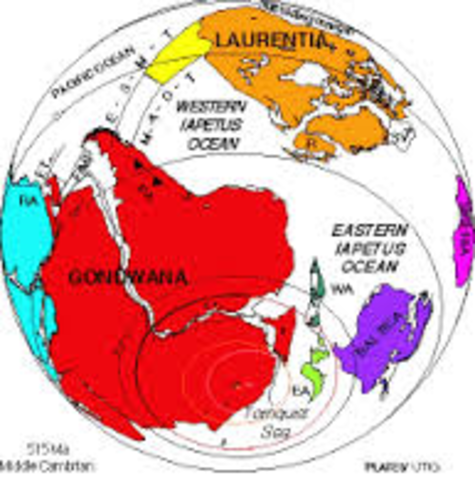 620 MYA: Rodinia's 2nd attempt to rift is a success.