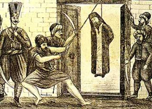 Απαγχονισμός Πατριάρχη στην Πόλη ως αντίποινα από του Τούρκους