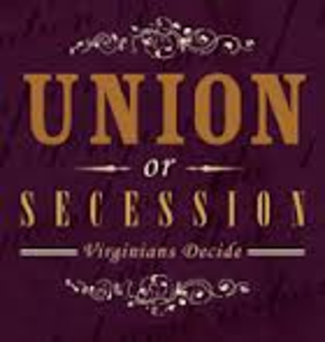 Virginia secedes from the Union