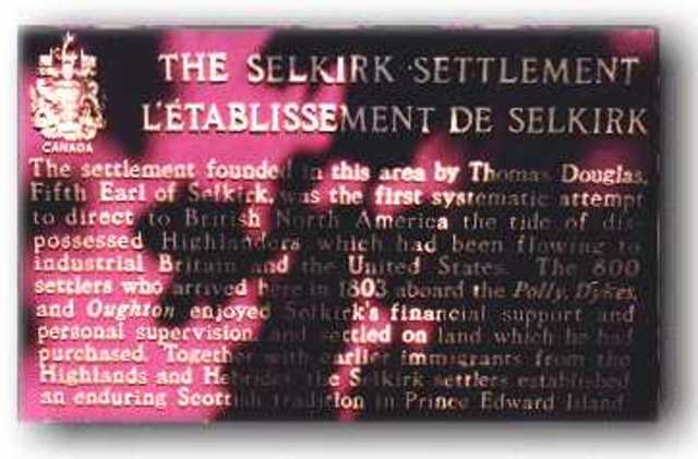 Selkirk Establishes Settlements in PEI and Upper Canada