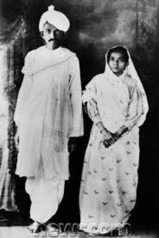 Gandhi got married.