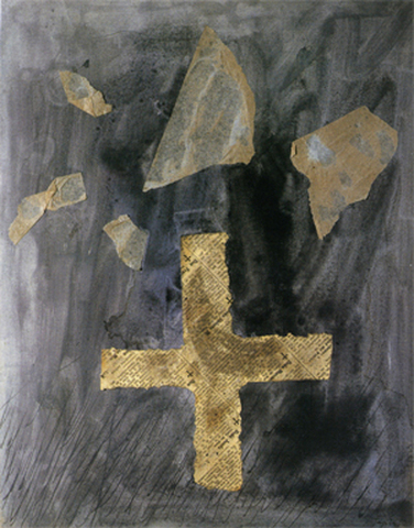 CRUZ DE PAPEL DE PERIÓDICO, TAPIES .