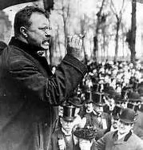Theodore Roosevelt shot in the chest