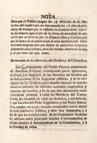 TRADUCCION DE LA DECLARACION POR ANTONIO NARIÑO