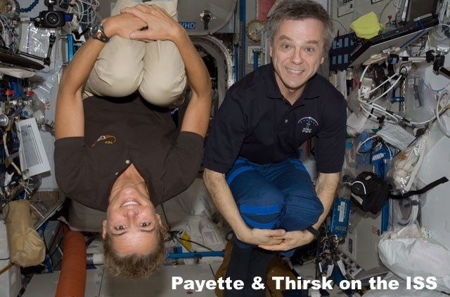 Last Canadian to fly on space shuttle and two Canadians in space