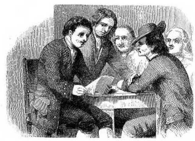 Ben Franklin found the Junta, a debating club, Philadelphia.(Dates unknown)