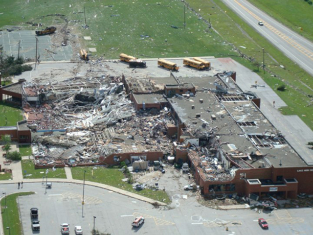 destroyed school
