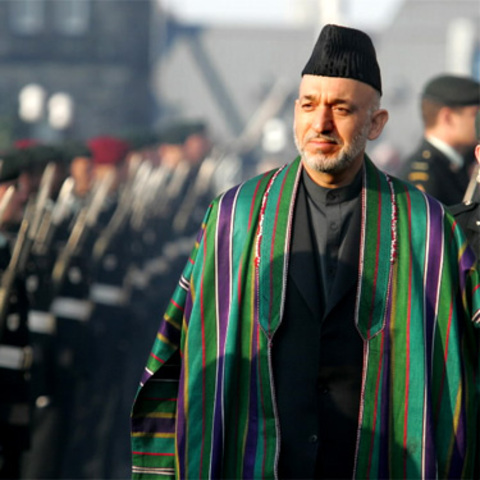 President Hamid Karzai takes Office in Afghanistan