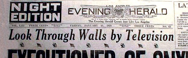 Press Declares Wrong First Television