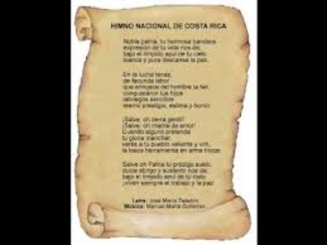 Historia de Costa Rica: Himno Nacional y la Independencia