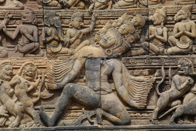 Jayavarman II enthroned as a devaraja gog king