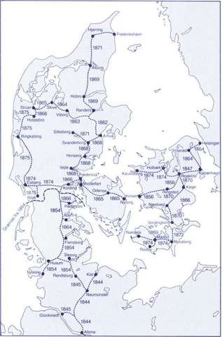 Danmarks første jernbane fra Roskilde til København