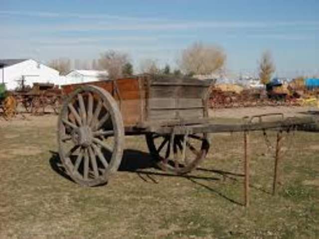 Wooden cart with wheels