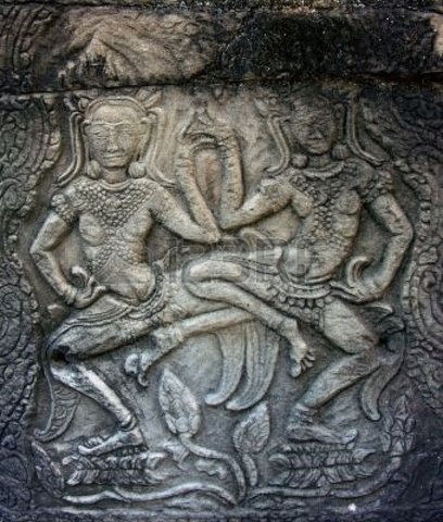 End of classical Khmer era, last stone engravings.
